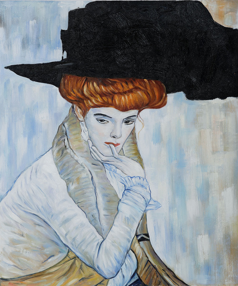 Black Feather Hat - Gustav Klimt Paintings
